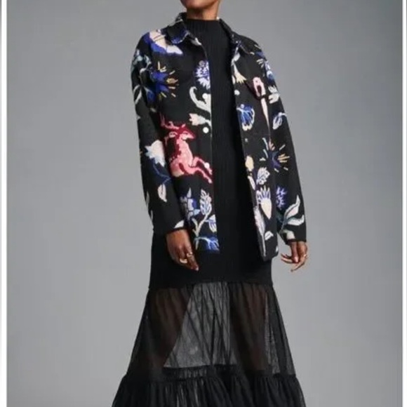 NWOT Anthropologie Printed Sweater Jacket Size XXS - Picture 5 of 5